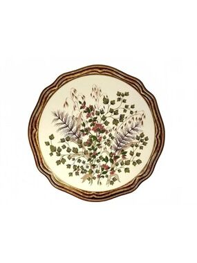 Herbolzheim Germany Pottery Botanical Wildflower Earthenware 13 in Platter 1970